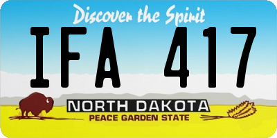 ND license plate IFA417