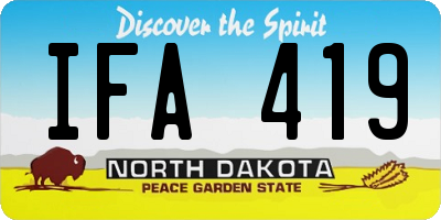 ND license plate IFA419