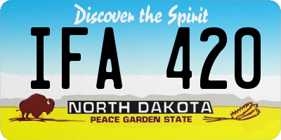 ND license plate IFA420