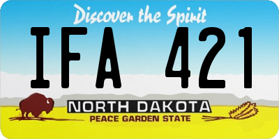 ND license plate IFA421