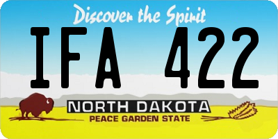 ND license plate IFA422