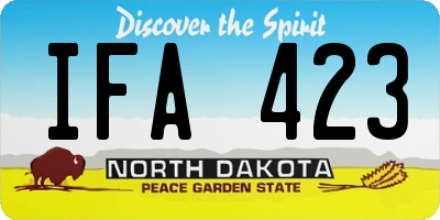 ND license plate IFA423