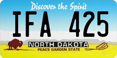 ND license plate IFA425