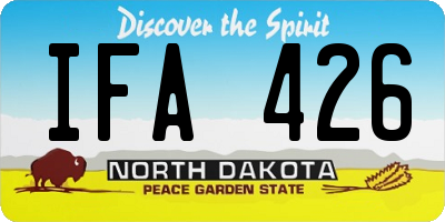 ND license plate IFA426