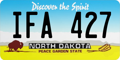ND license plate IFA427