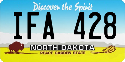 ND license plate IFA428