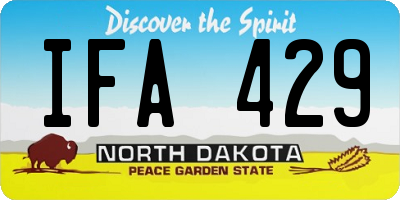 ND license plate IFA429