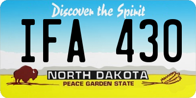 ND license plate IFA430