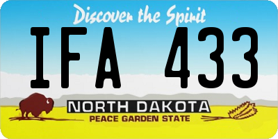 ND license plate IFA433