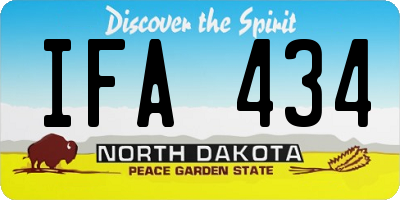 ND license plate IFA434