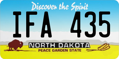 ND license plate IFA435