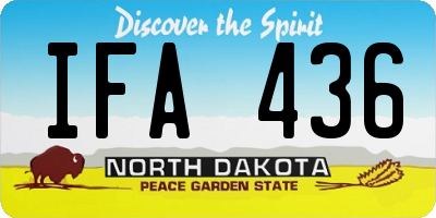 ND license plate IFA436