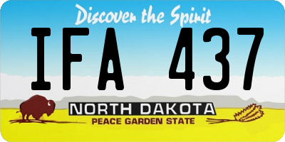 ND license plate IFA437