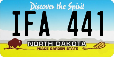 ND license plate IFA441