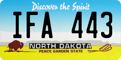 ND license plate IFA443