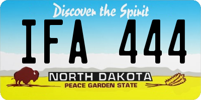 ND license plate IFA444