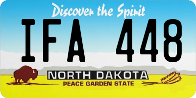 ND license plate IFA448
