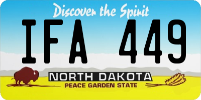 ND license plate IFA449