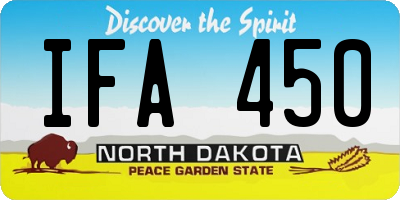 ND license plate IFA450