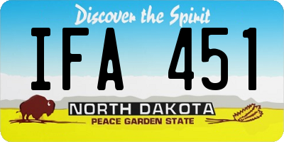 ND license plate IFA451