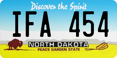 ND license plate IFA454