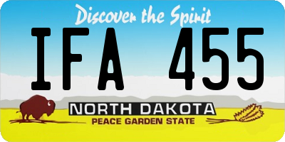 ND license plate IFA455