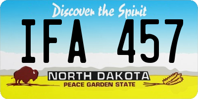 ND license plate IFA457