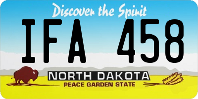 ND license plate IFA458