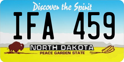 ND license plate IFA459