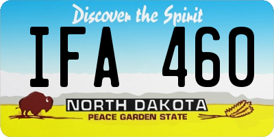 ND license plate IFA460