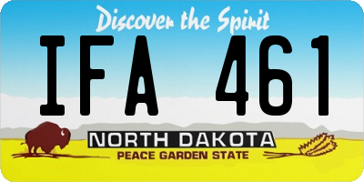 ND license plate IFA461