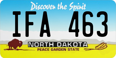 ND license plate IFA463