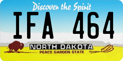 ND license plate IFA464