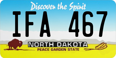 ND license plate IFA467