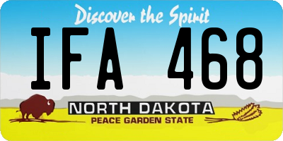 ND license plate IFA468
