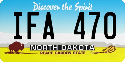 ND license plate IFA470