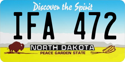 ND license plate IFA472