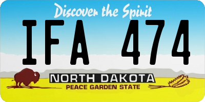 ND license plate IFA474