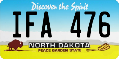 ND license plate IFA476