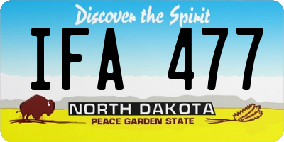 ND license plate IFA477
