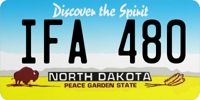ND license plate IFA480