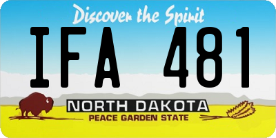 ND license plate IFA481