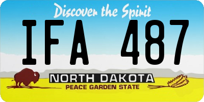 ND license plate IFA487