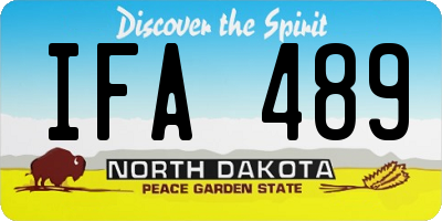 ND license plate IFA489