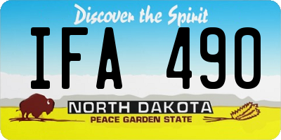 ND license plate IFA490