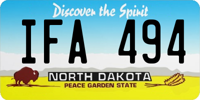 ND license plate IFA494