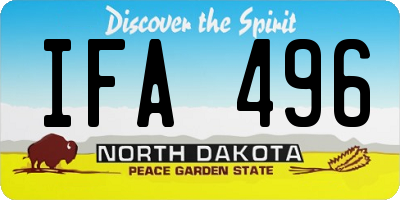 ND license plate IFA496