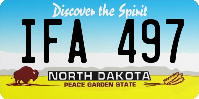 ND license plate IFA497