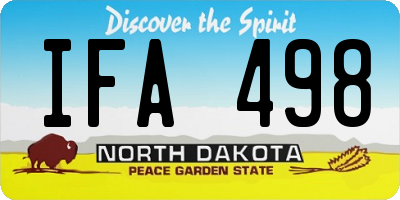 ND license plate IFA498
