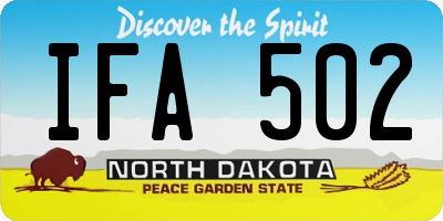 ND license plate IFA502